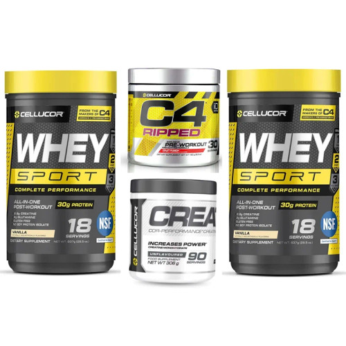 پکیج افزایش حجم عضلانی (پروتئین وی+کراتین+پمپ)